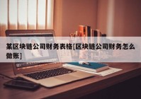 某区块链公司财务表格[区块链公司财务怎么做账]