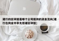 建行的区块链是哪个公司提供的资金流向[建行在同业中率先搭建区块链]